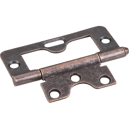 Hardware Resources Dark Antique Copper Machined 3" Swaged Loose Pin Non-Mortise Hinge with 1 Slot 9805DACM